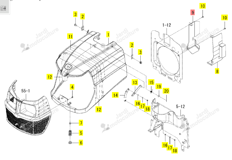 Capot Sécurité Droit Iseki 1776-601-260-00