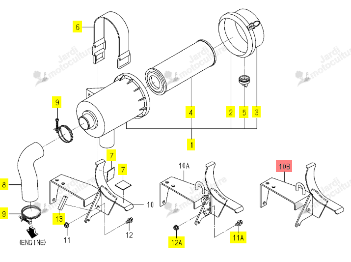 Support Filtre à Air Iseki 1770-104-210-20
