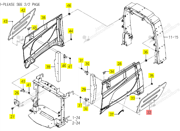 Grille Latéral G Moteur Iseki 1765-604-005-00