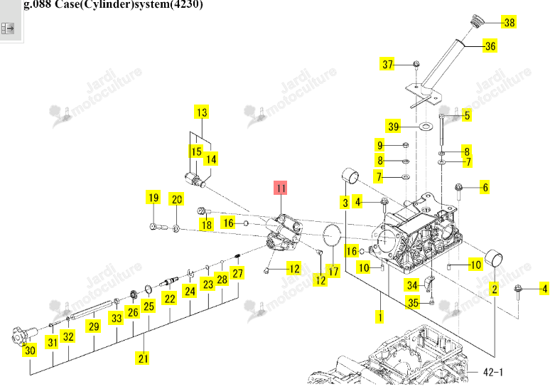 CULASSE RELEVAGE ISEKI 1774-501-001-10