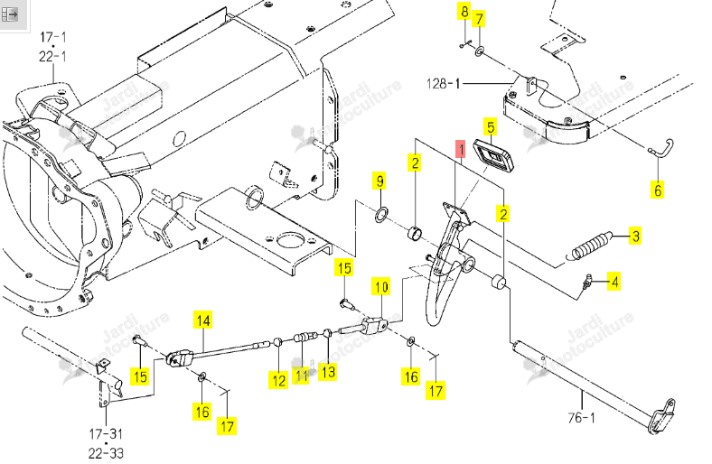 PEDALE EMBRAYAGE ISEKI 1774-122-220-00