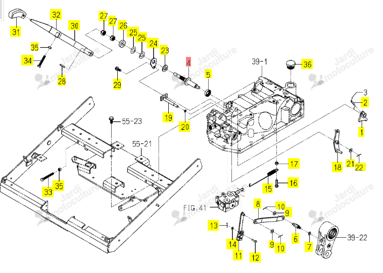 Arbre de position Relav Iseki 1805-504-240-20
