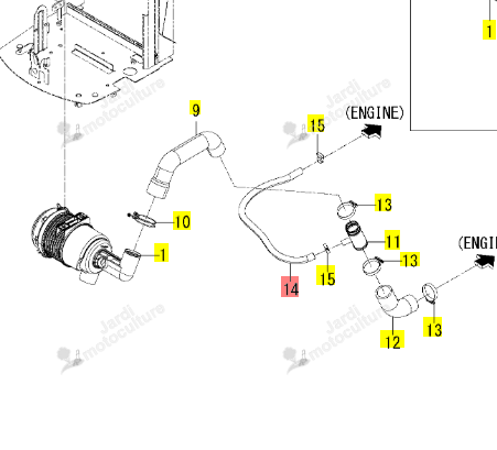 Durite CCV 750 Iseki 1801-104-230-30