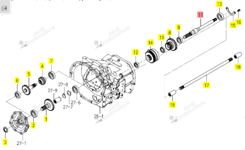 Arbre d'Embrayage PTO Iseki 1804-209-004-00