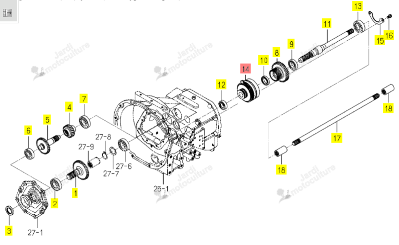 Arbrayage de PTO Iseki 1804-209-200-10