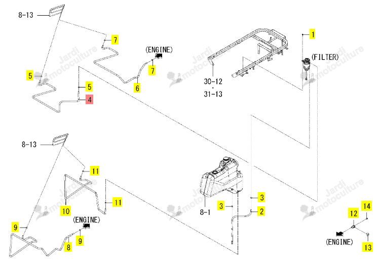 Durite Carburant Iseki 1801-111-460-10