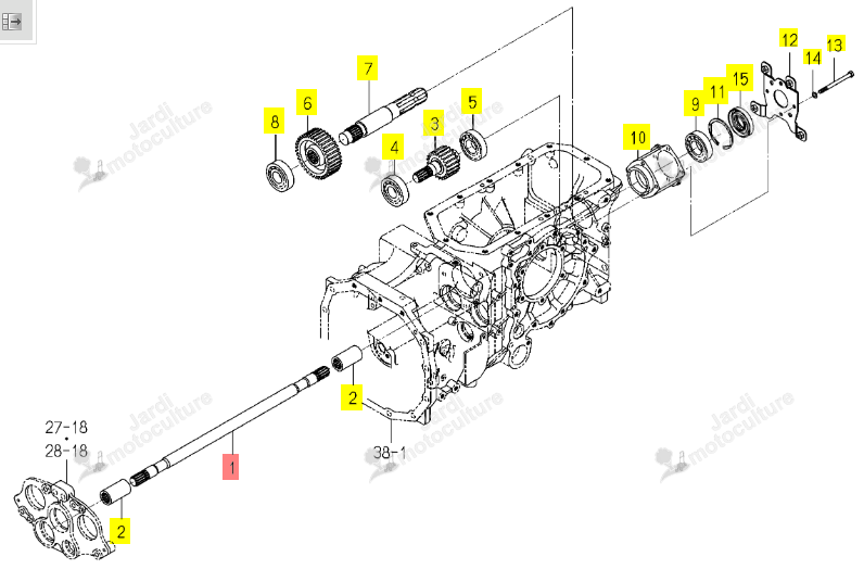 Arbre PTO Iseki 1792-219-001-00