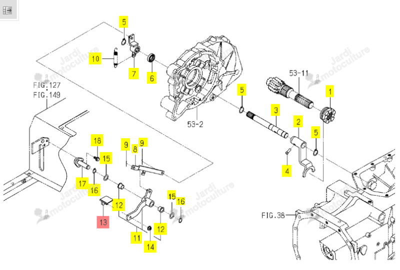 PEDALE DE DIFFERENTIEL ISEKI 1792-308-310-00