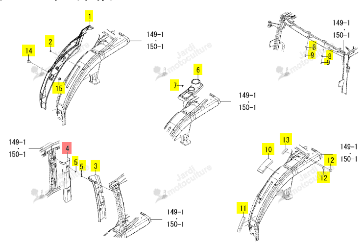 Capotage Armature Drte Cabine Iseki 1792-760-004-10