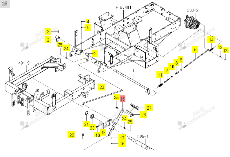 Bras Tirant Frein Iseki 1752-312-240-10
