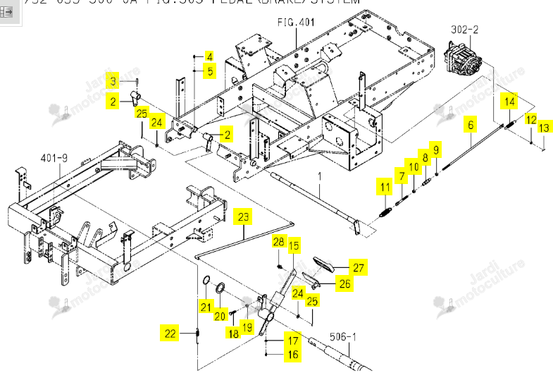 Arbre Cde Frein Iseki 1752-312-210-10