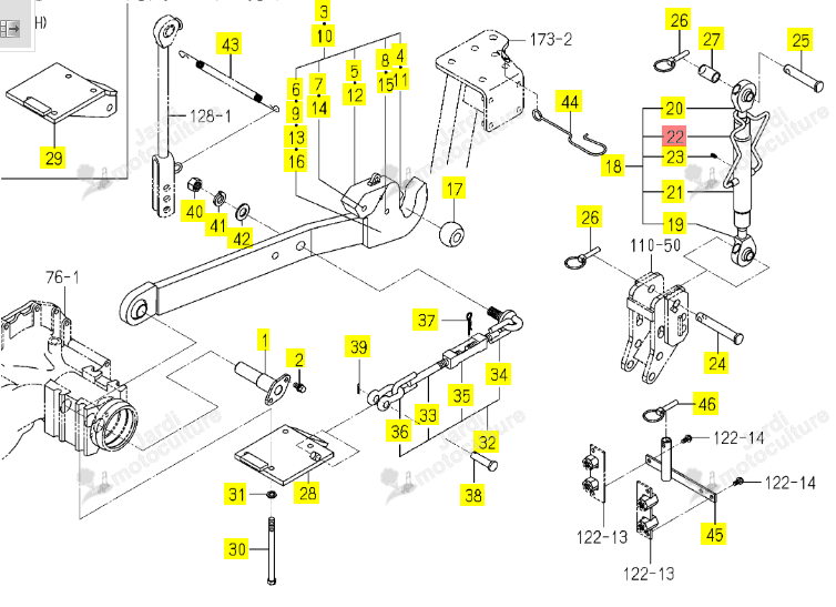 Cache Bielette 3ème Point Iseki 1804-514-224-00