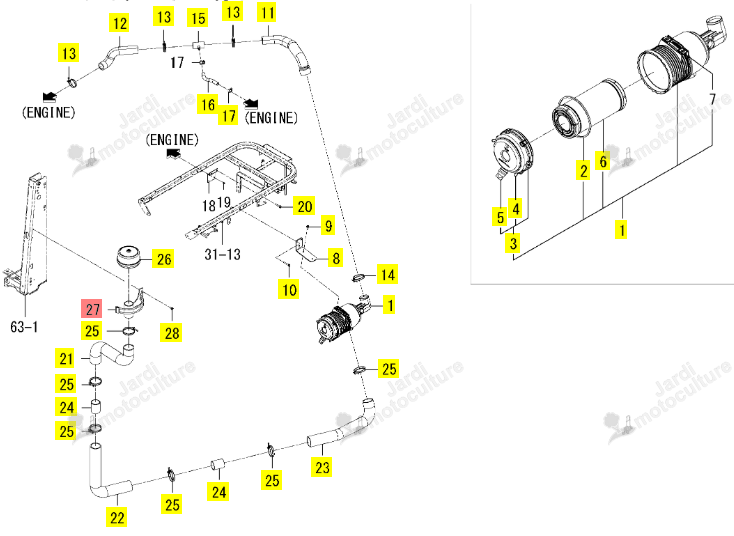 Support Pré-Filtre Iseki 1809-104-510-10