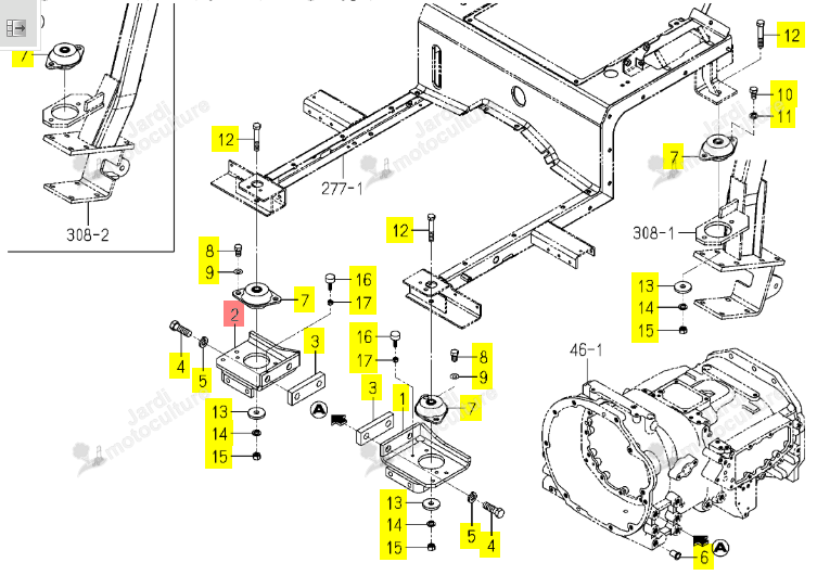 Support AV D/G ISEKI 1815-625-310-20