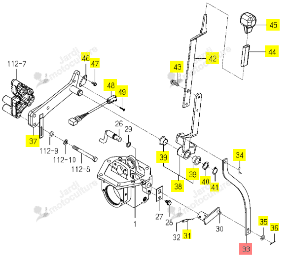 Platine PTO Ventrale Iseki 1816-229-031-10