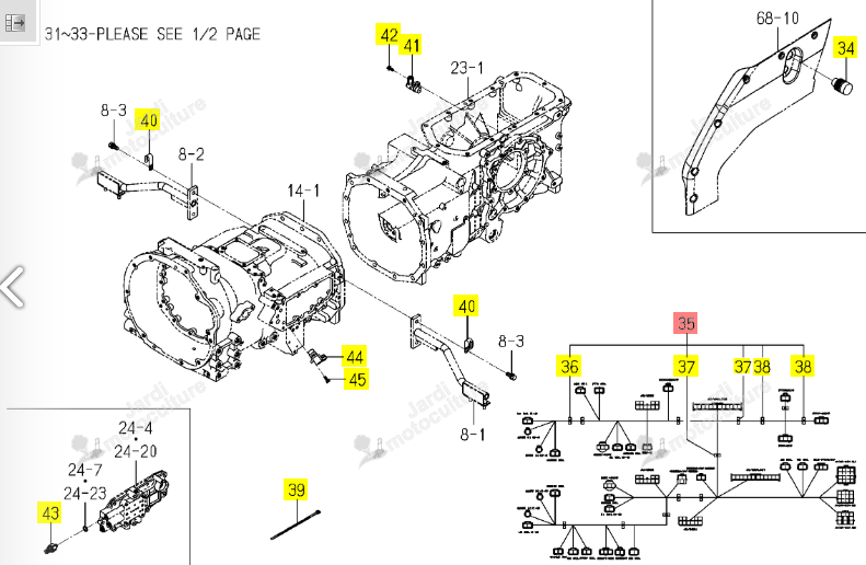 Faisceau Principal PTO Iseki 1815-654-550-10