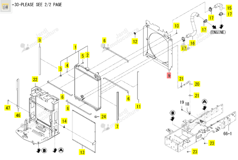 Voluteradiateur Iseki 1816-102-610-10