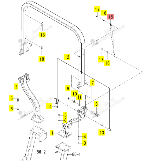 VERIN A GAZ ISEKI 1815-702-730-00