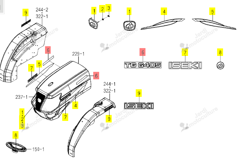 Autocollant TG6405 Iseki 1815-901-006-00