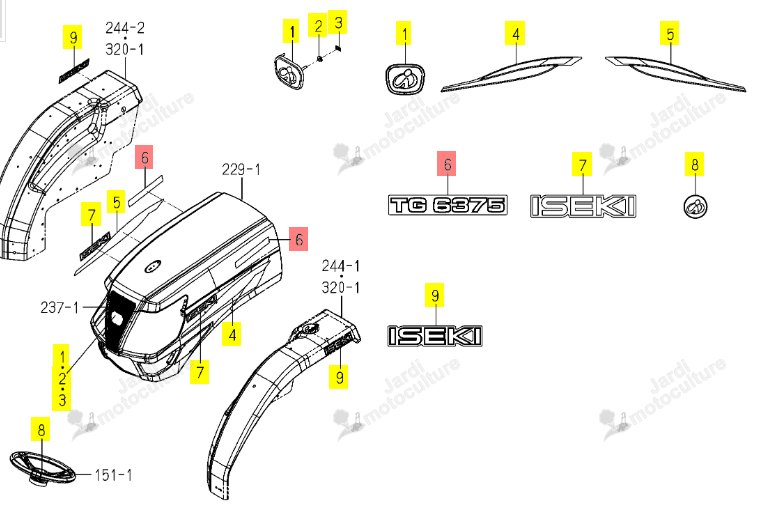 Autocollant TG6375 Iseki 1815-901-007-00