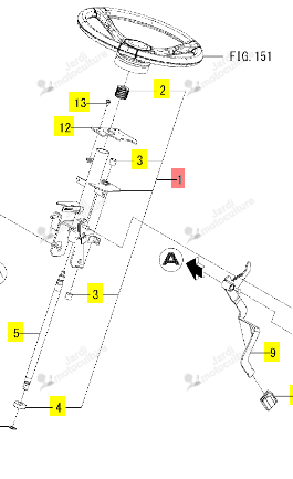 Colonne de direction ISEKI 1815-404-310-20