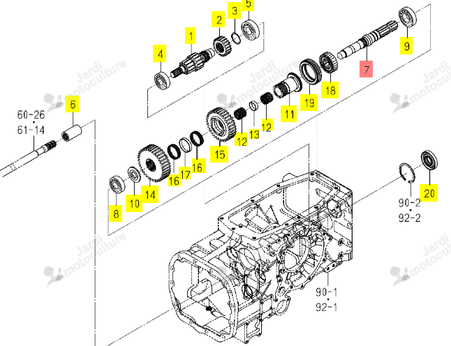 Arbre PTO AR Iseki 1815-219-004-10