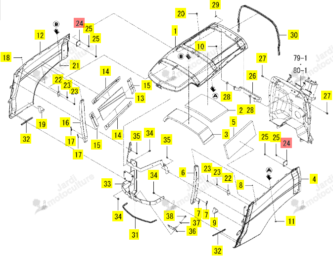 Platine AV de Liaison Iseki 1824-601-003-10