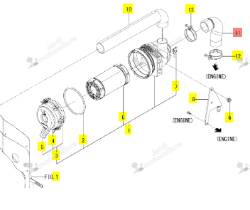 Durite Air ISEKI 1825-104-002-00