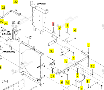 Support Capot Turbo Iseki 1831-604-250-00