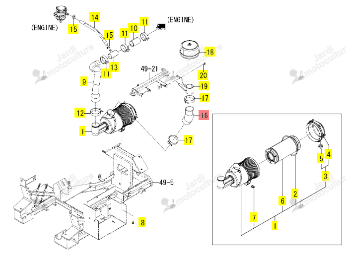 Durite Filtre Air Iseki 1832-104-062-00