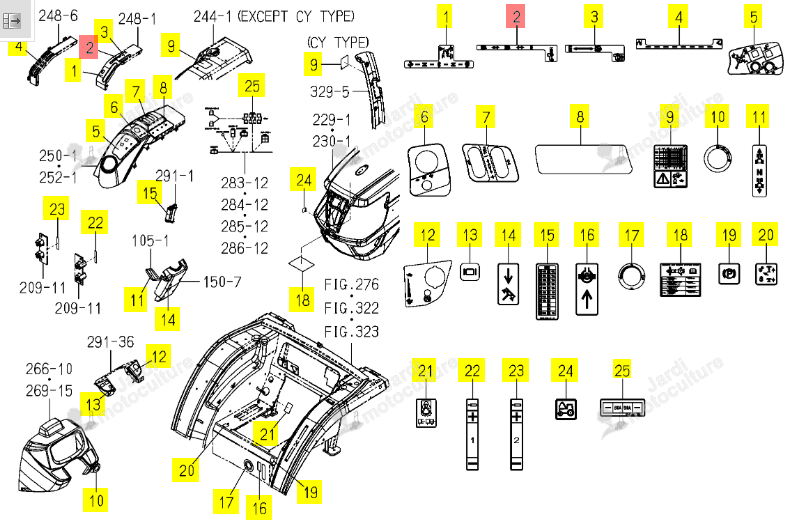 ETIQUETTE GAUCHE CDE PTO ISEKI 1816-902-011-00