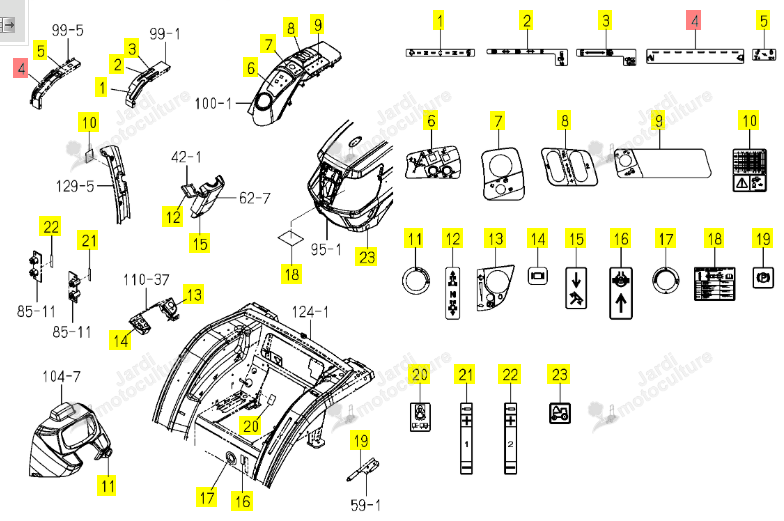 Autocollant Bras Relav Iseki 1816-902-058-00