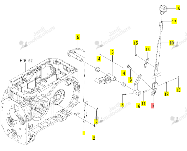 Bras de levier PTO/B Iseki 1817-269-510-10