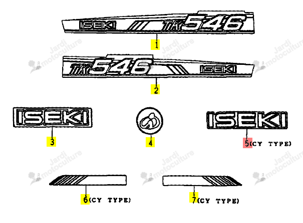 Étiquette ISEKI 3301-901-008-00