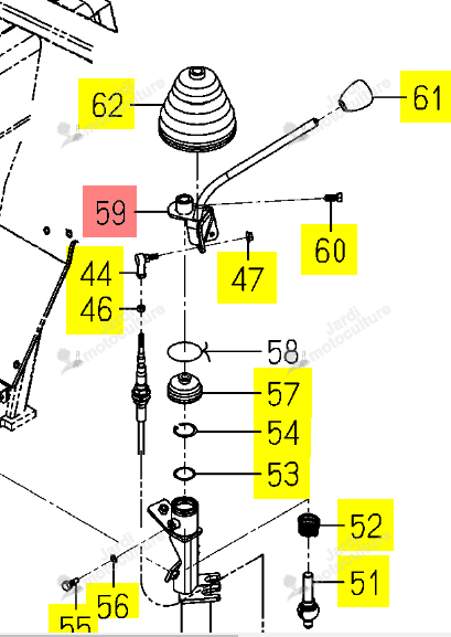 Levier de Joystick Iseki 1815-511-220-10