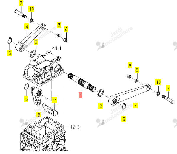 Arbre Relevage Bras Supérieur Iseki 1825-502-001-00