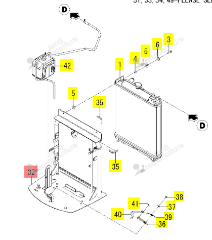 Support Radiateur Iseki 1834-102-200-00