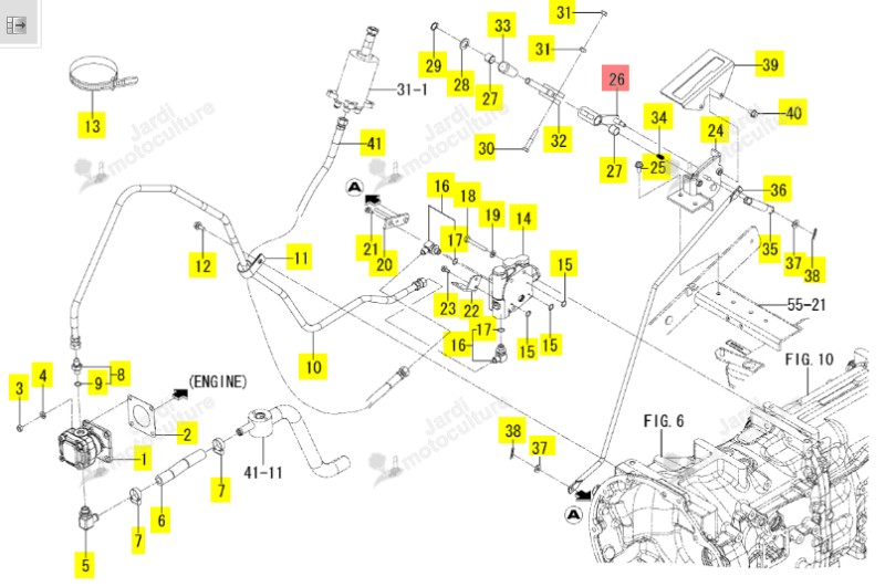 BRAS DE PTO ISEKI 1821-509-350-10