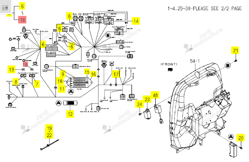 Étiquette Fusible 50 A Iseki 1834-652-503-00
