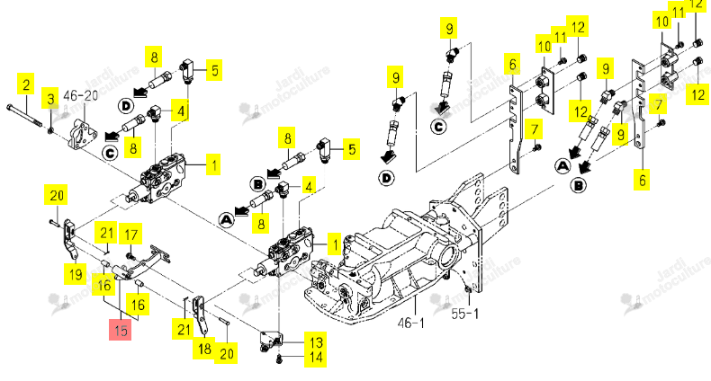 Support Fixation Câble Iseki 1815-512-250-20
