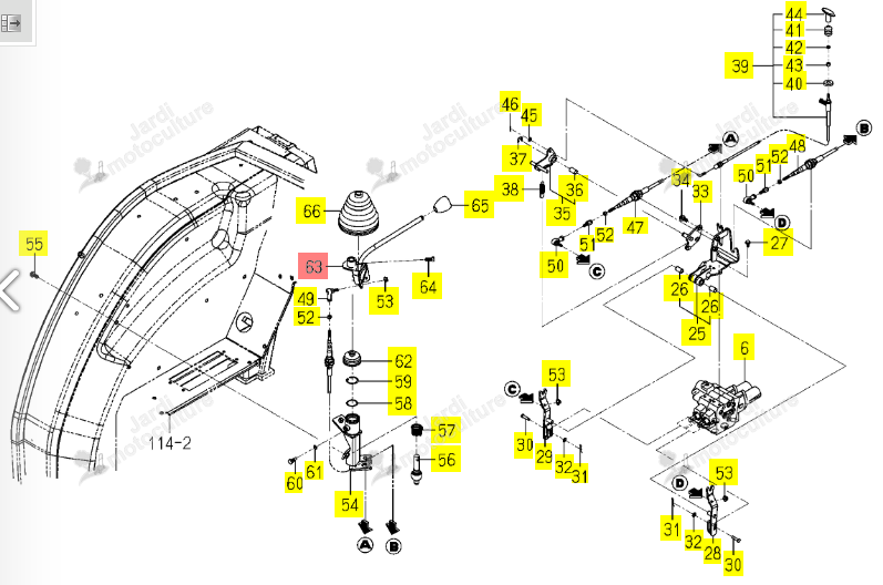 Levier Cde Distributeur Iseki 1815-511-220-20