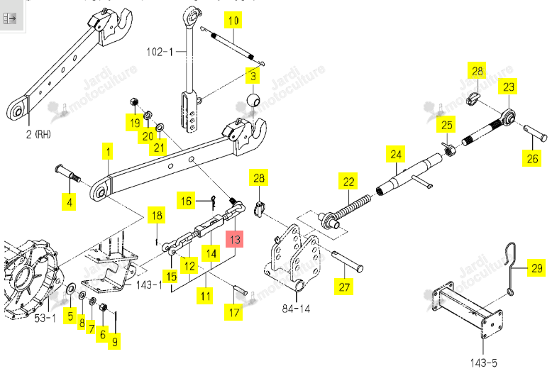 Tendeur Arrière Stabilisateur Iseki 1815-514-240-00