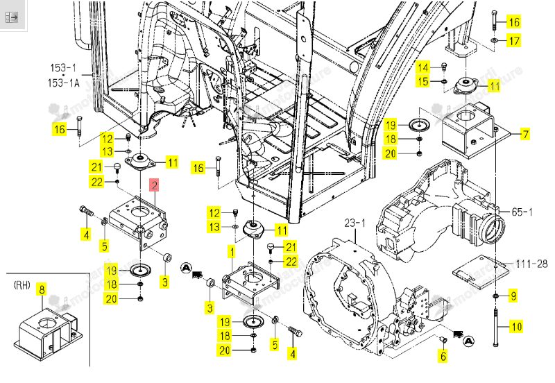 Support de Fixation Droit Iseki 1817-625-530-00