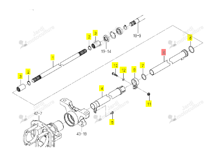 Fourreau Arrière Transmission Iseki 1817-431-220-00
