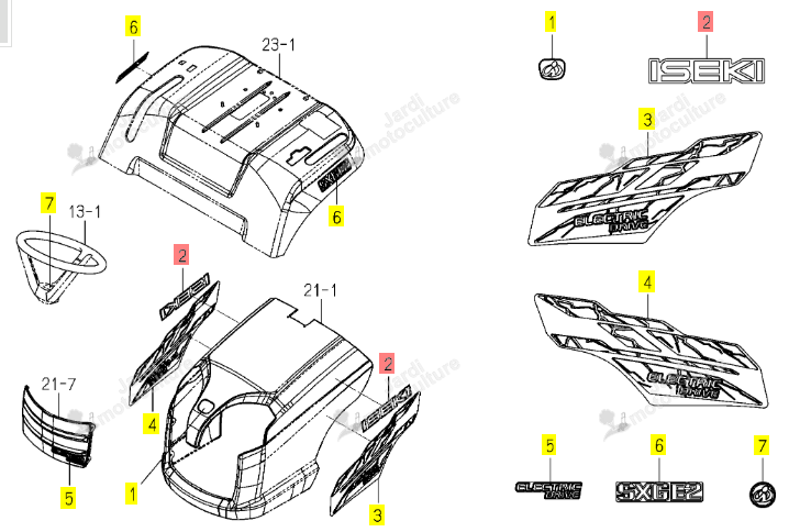 Autocollant Iseki 1852-901-021-00