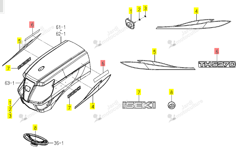 Autocollant Iseki 1848-901-001-00