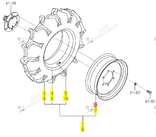 JANTE 16X5JA ISEKI 1833-437-670-10