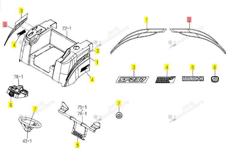 Autocollant D Iseki 1832-901-062-00