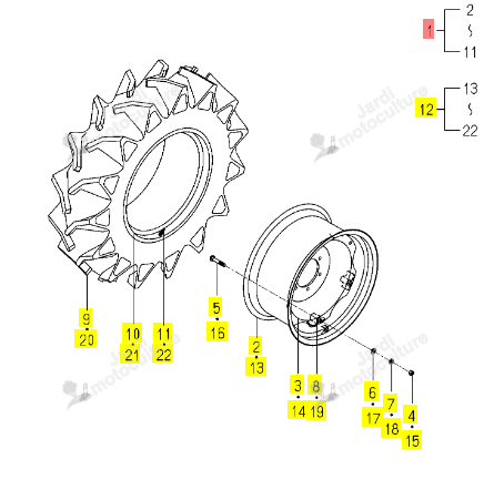 Roue Agraire Ar Gauche 13.6-24 Iseki 1833-317-660-20