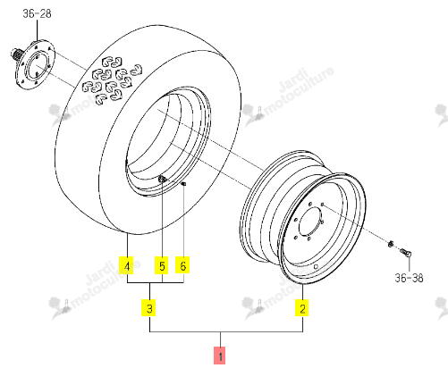 Roue Avant Gazon Iseki 1834-437-260-00